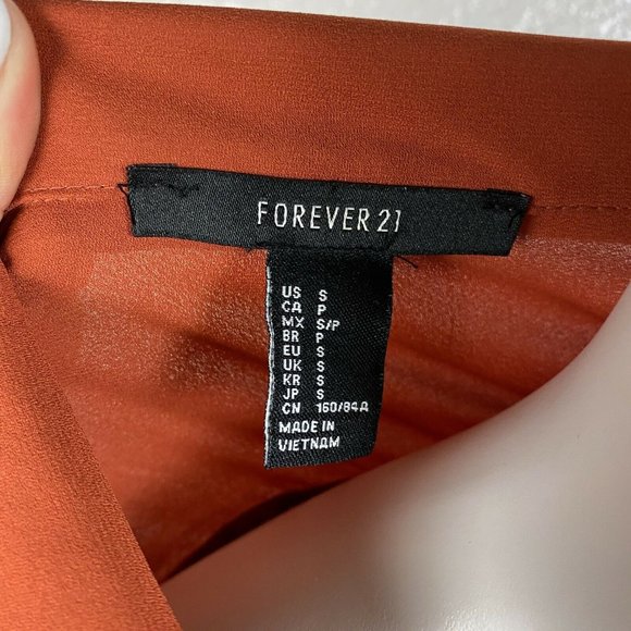 Forever 21 Women's Blouse Wrap Collar Crop Long Sl - Picture 5 of 5